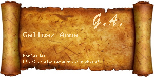Gallusz Anna névjegykártya
